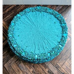 Kim Seybert Beaded Placemats Dining Table Chargers Vintage Turquoise Set of 4